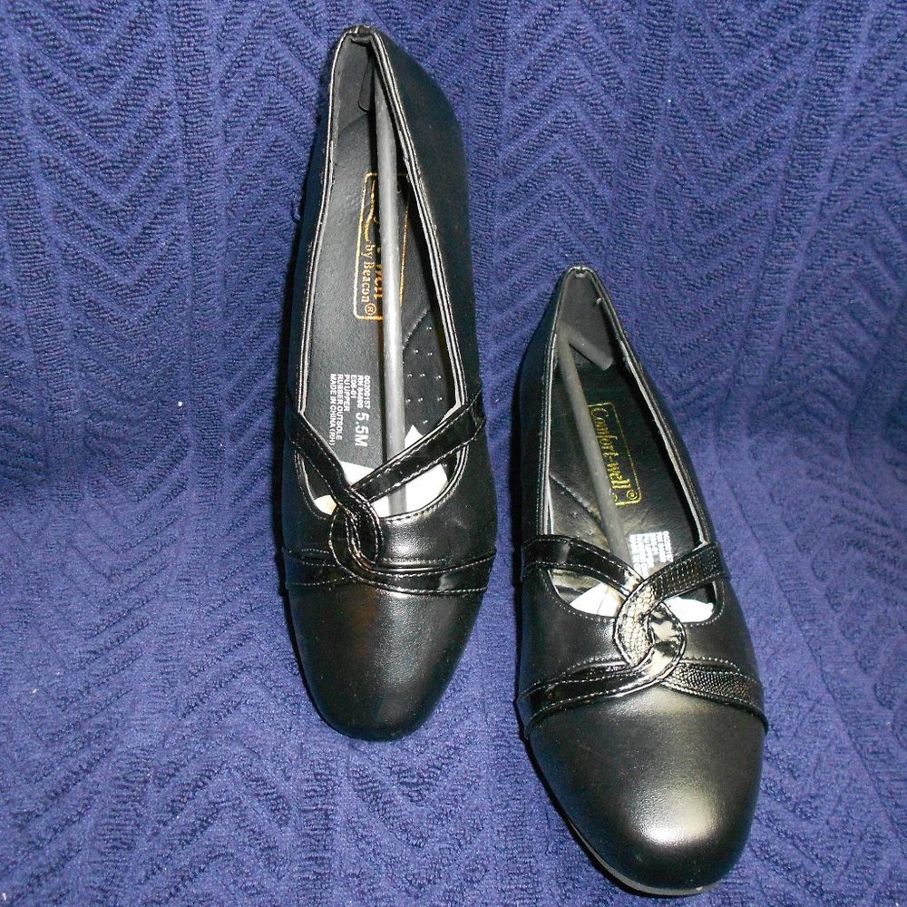 Comfort-well By Beacon Black with Swirl Woman's Shoe 5, 5.5, 7.5 M